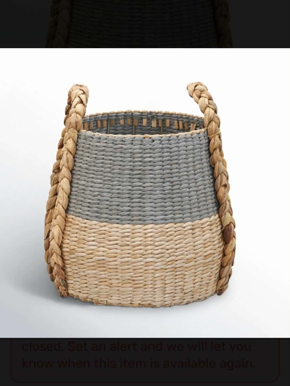Woven Storage Basket with Gray and Natural Tones
